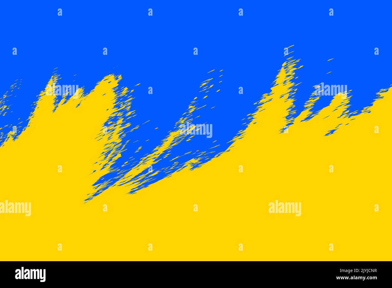 Grunge coup de pinceau avec le drapeau national de l'Ukraine. Symbole du drapeau ukrainien. Priez pour l'Ukraine. Illustration vectorielle. Illustration de Vecteur