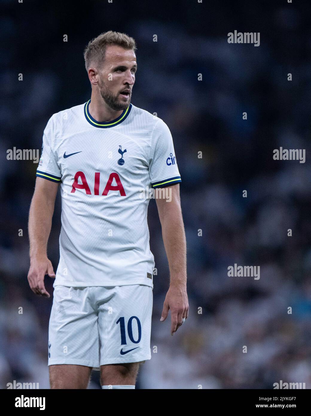 LONDRES, ANGLETERRE - SEPTEMBRE 07 : Harry Kane de Tottenham Hotspur pendant le match D de la Ligue des champions de l'UEFA entre Tottenham Hotspur et Olympique Banque D'Images