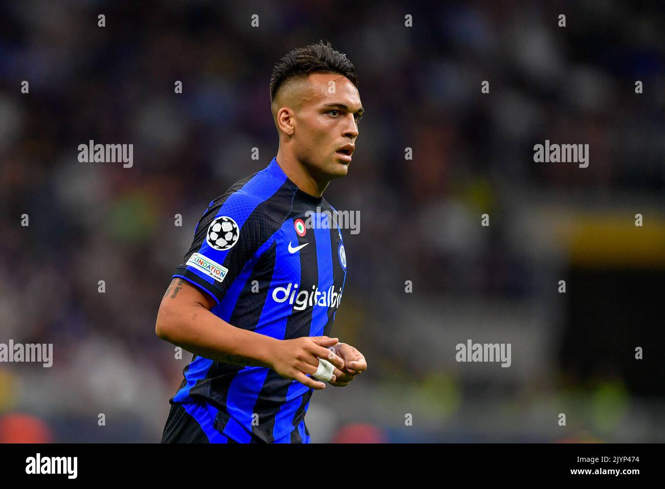 Milan, Italie. 07th septembre 2022. Lautaro Martinez (10) d'Inter vu lors du match de l'UEFA Champions League entre Inter et Bayern Munich à Giuseppe Meazza à Milan. (Crédit photo : Gonzales photo/Alamy Live News Banque D'Images