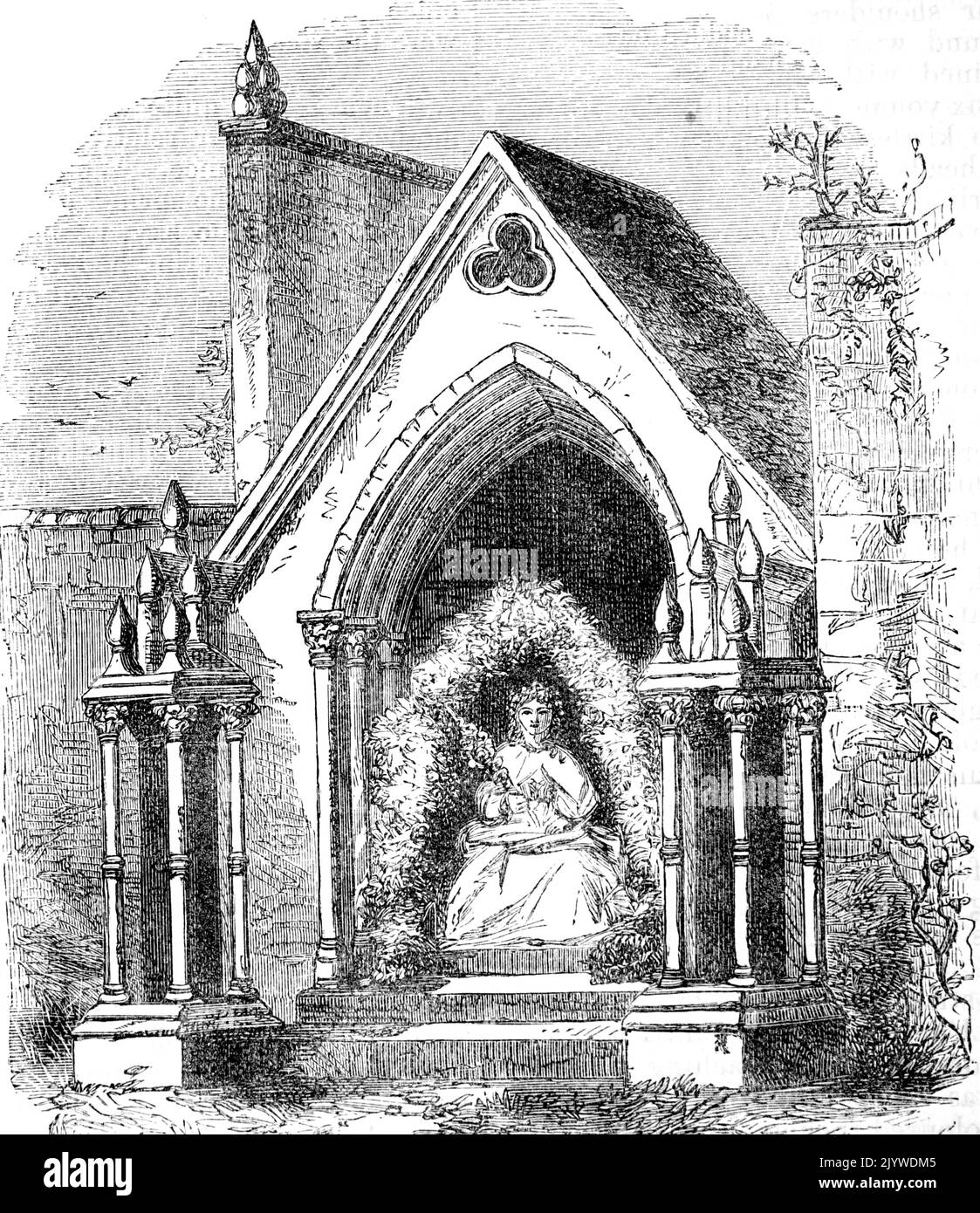 Illustration représentant la Reine de mai récemment nommée, dans le sud de la France. Daté du 19th siècle Banque D'Images