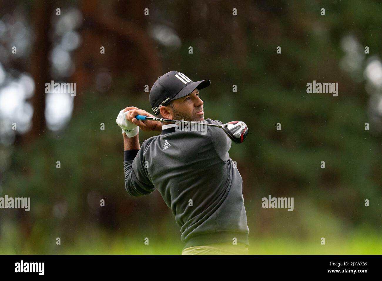 Sergio Garcia (ESP) 11th tee au championnat BMW PGA 2022 jour 1 au Wentworth Club, Virginia Water, Royaume-Uni, 8th septembre 2022 (photo de Richard Washbrooke/News Images) Banque D'Images