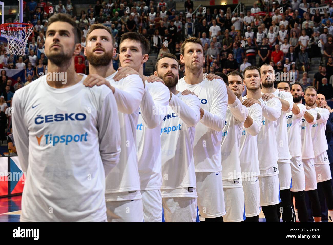 Prague, République tchèque. 08th septembre 2022. L'équipe tchèque avant le championnat européen de basket-ball masculin, groupe D, match Finlande contre pays-Bas, à Prague, République tchèque, sur 8 septembre 2022. Crédit : Michal Kamaryt/CTK photo/Alay Live News Banque D'Images