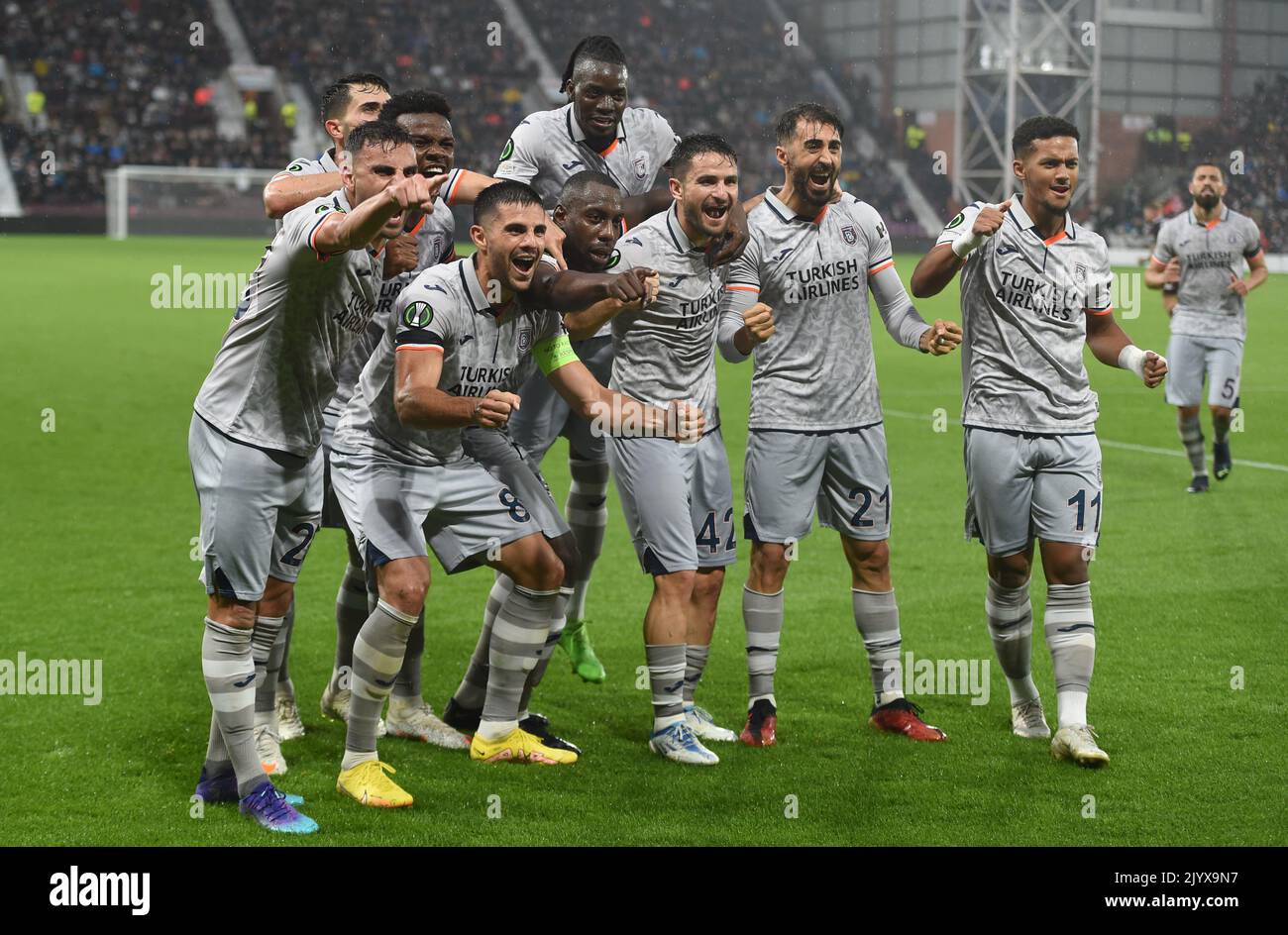 Édimbourg, le 8th septembre 2022. Youssouf Ndayishimiye, de İstanbul Başakşehir, a marqué son but 2nd lors du match de l'UEFA Europa Conference League au Tynecastle Park, à Édimbourg. Le crédit photo devrait se lire: Neil Hanna / Sportimage Banque D'Images