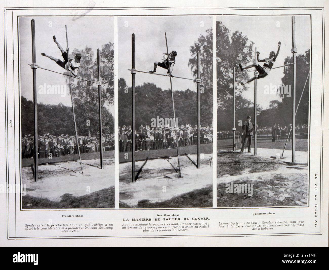 Fernand Gonder (1883 - 1969), vaulter de pôle français. Il a remporté la médaille d'or aux Jeux intercalés de 1906 et a terminé 15th aux Jeux olympiques d'été de 1912. Il est le champion français en 1904, 1905, 1913 et 1914, terminant deuxième en 1912. Banque D'Images