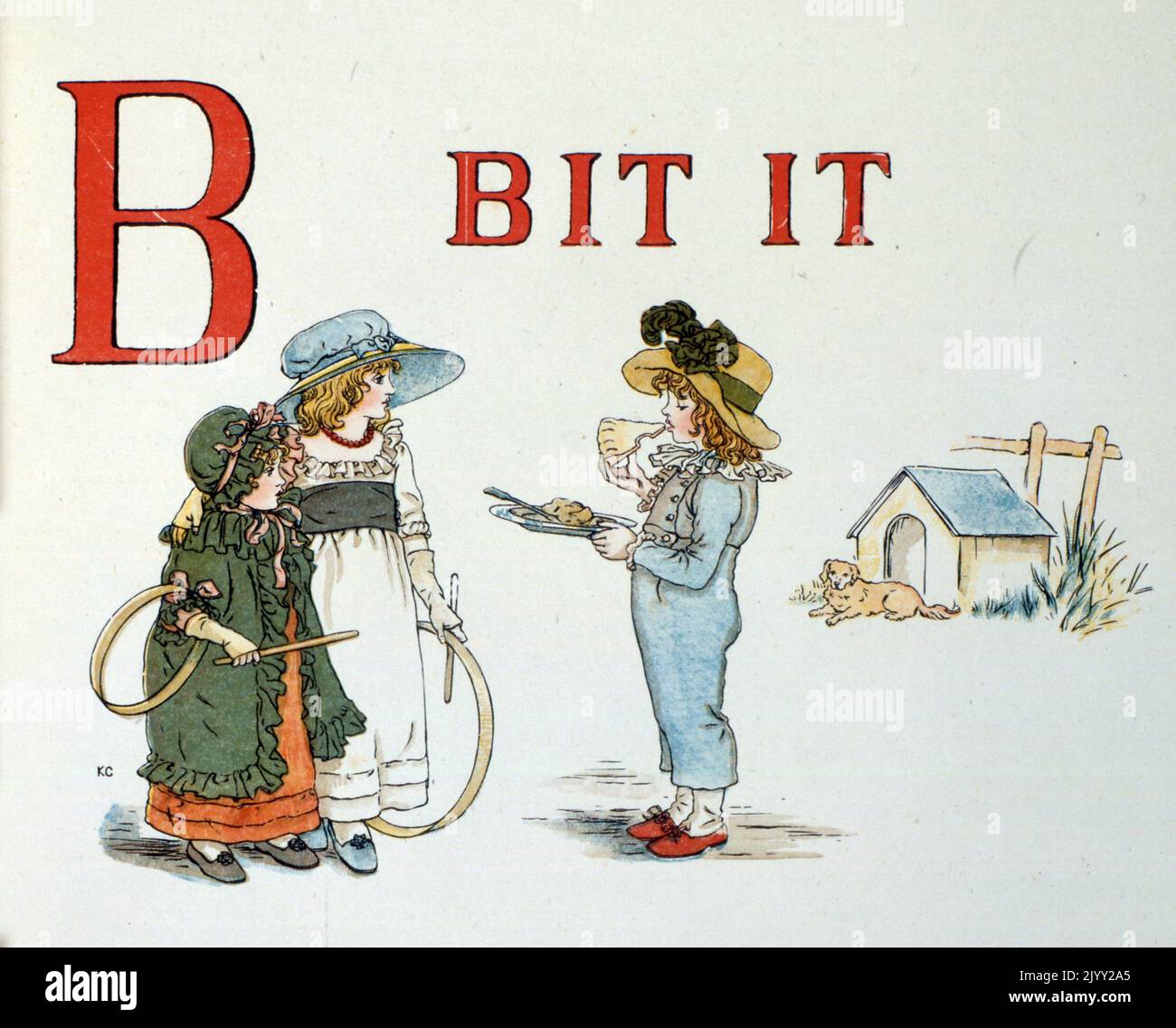 Livre d'apprentissage ABC Alphabet de Kate Greenaway. Catherine Greenaway (17 mars 1846 - 6 novembre 1901) est une artiste et écrivain victorienne connue pour ses illustrations de livres pour enfants. Banque D'Images