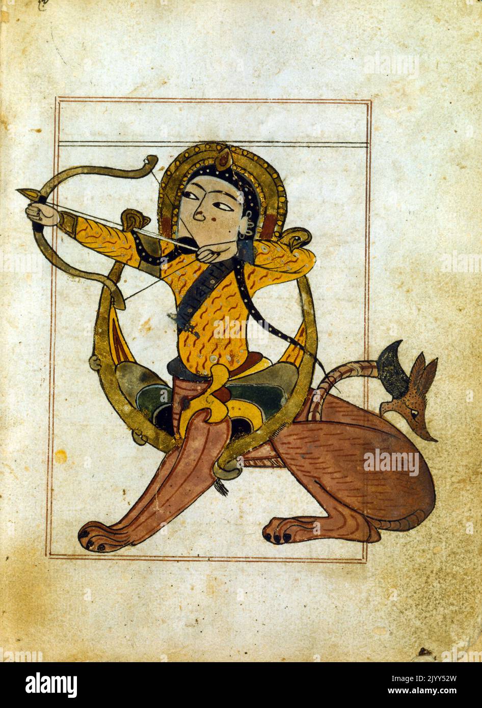 Sagittaire, 13th siècle. Illustration d'un manuscrit arabe sur l'astrologie. Bibliothèque nationale, Paris Banque D'Images