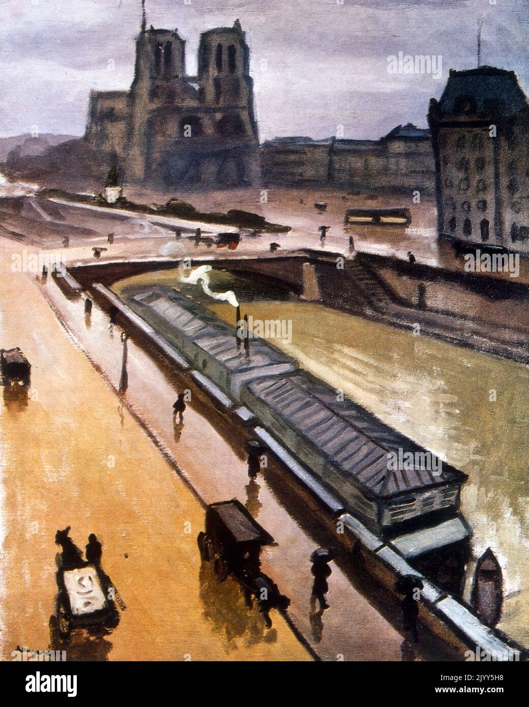 Notre Dame sous la pluie, 1910; par Albert Marquet un Expressionniste français. Albert Marquet (27 mars 1875 - 14 juin 1947) est un peintre français associé au mouvement Fauvist Banque D'Images