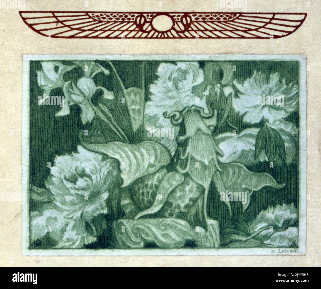 Illustration et texte de 'Narkiss' 1908 écrit par Jean Lorrain (1855 - 1906). Artiste: O.D.V. Guillonnet (1872 - 1967). Narcisse était l'un des symboles de la sous-culture homosexuelle vers 1900. Banque D'Images