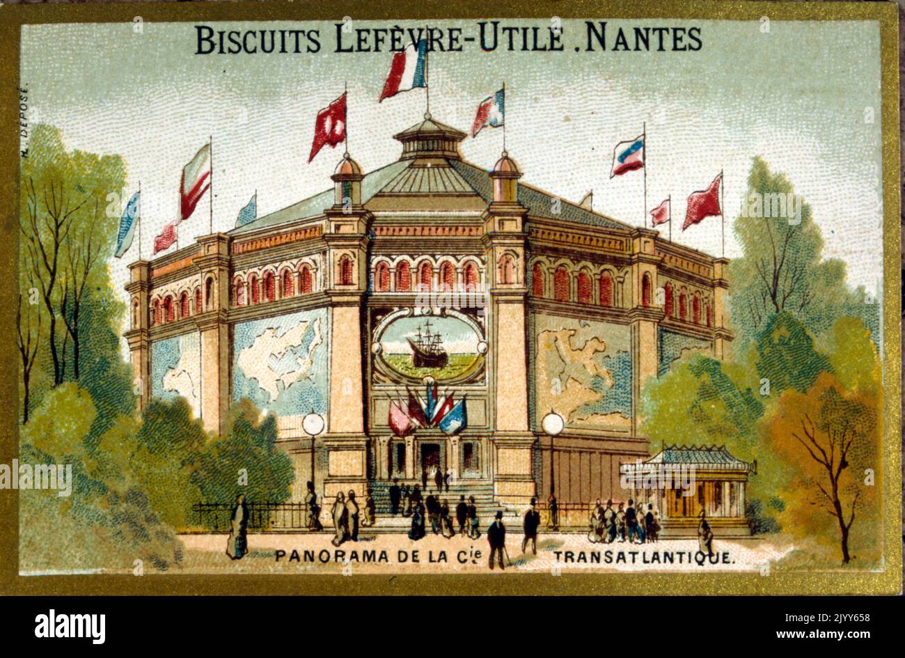 Image de l'usine de biscuit Lefevre-Utile à Nantes ; image commémorative Banque D'Images