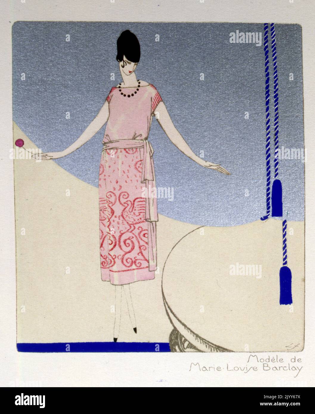 Illustration montée appelée modèle par Marie Louye Barclay. Banque D'Images