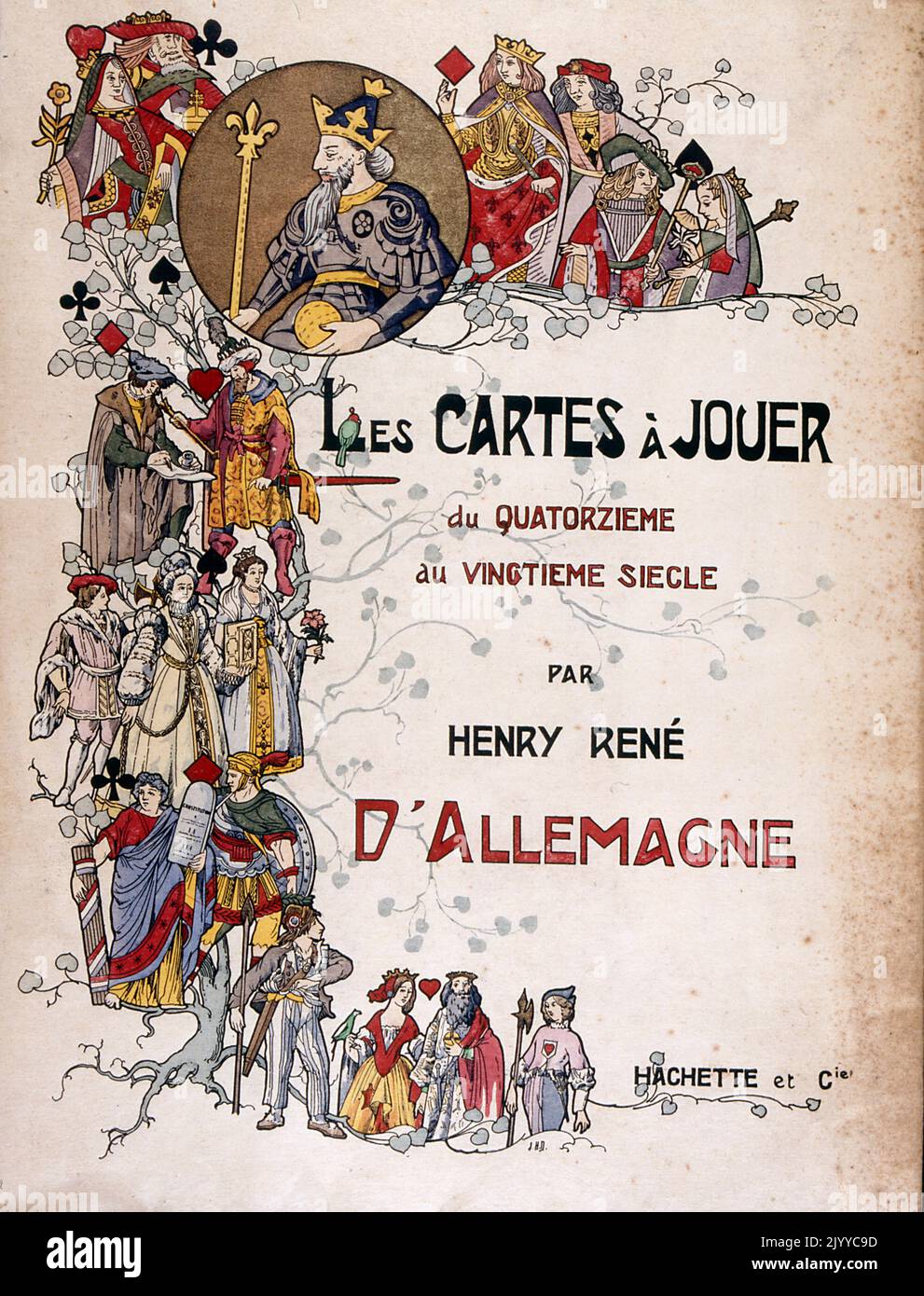 Couverture de 'cartes à jouer des 14th aux 20th siècless' (1906) par Henry René d'Allemagne (1863-1950). Banque D'Images