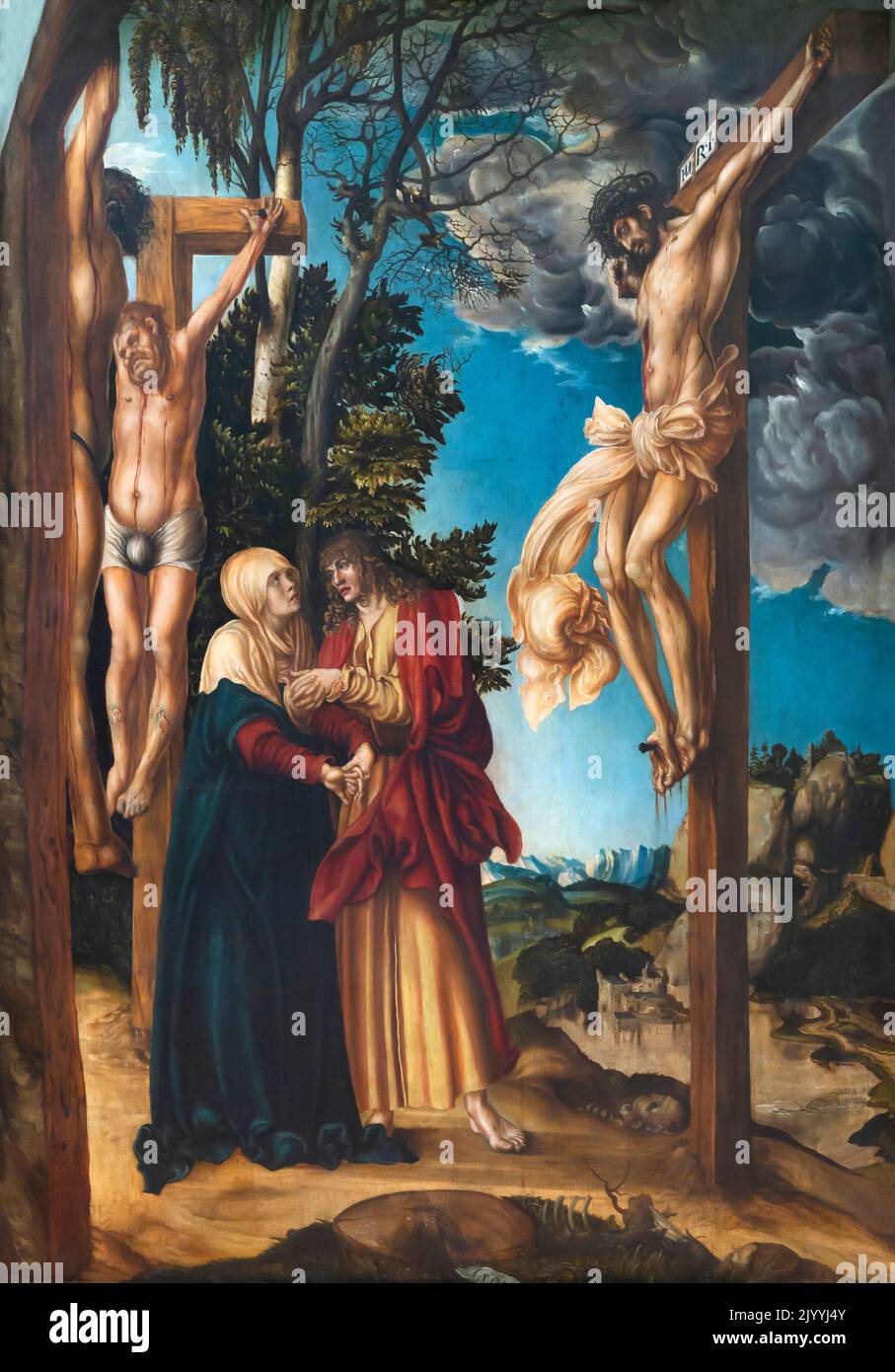 La Crucifixion, Lucas Cranach The Elder, 1503, Alte Pinakothek, Munich, Allemagne, Europe Banque D'Images