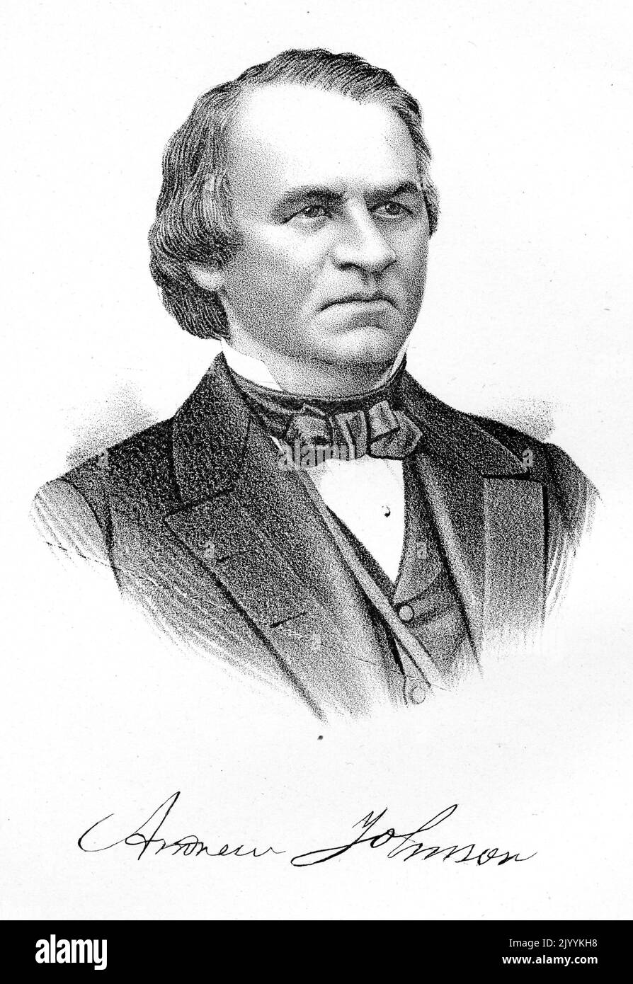 Un portrait d'Andrew Johnson, le président des États-Unis en 17th. Banque D'Images