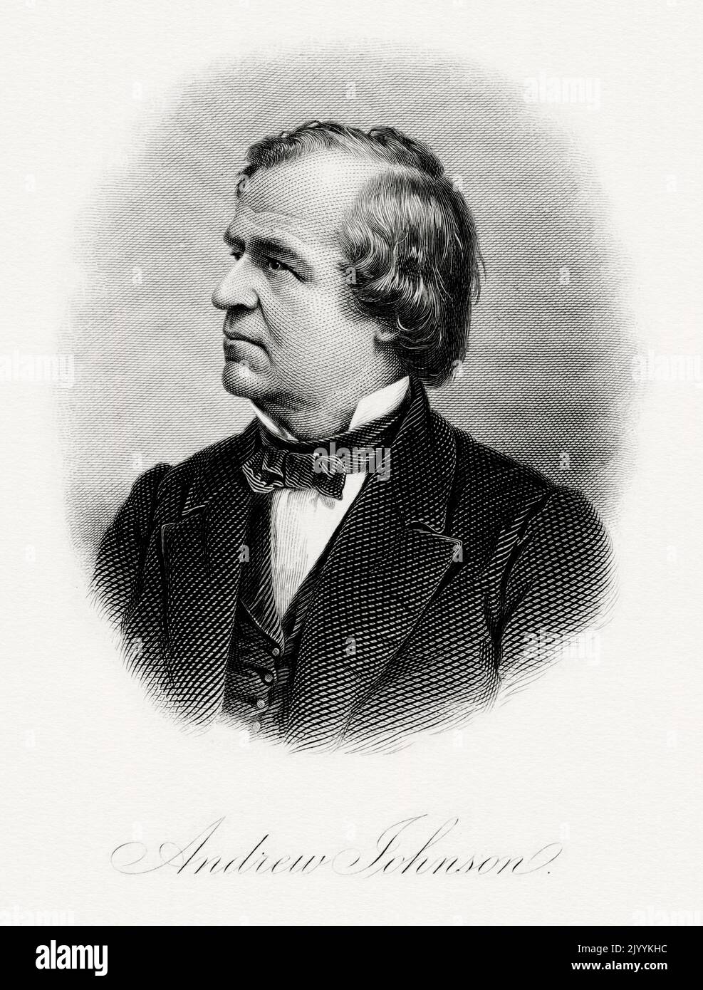 Un portrait d'Andrew Johnson, le président des États-Unis en 17th. Banque D'Images