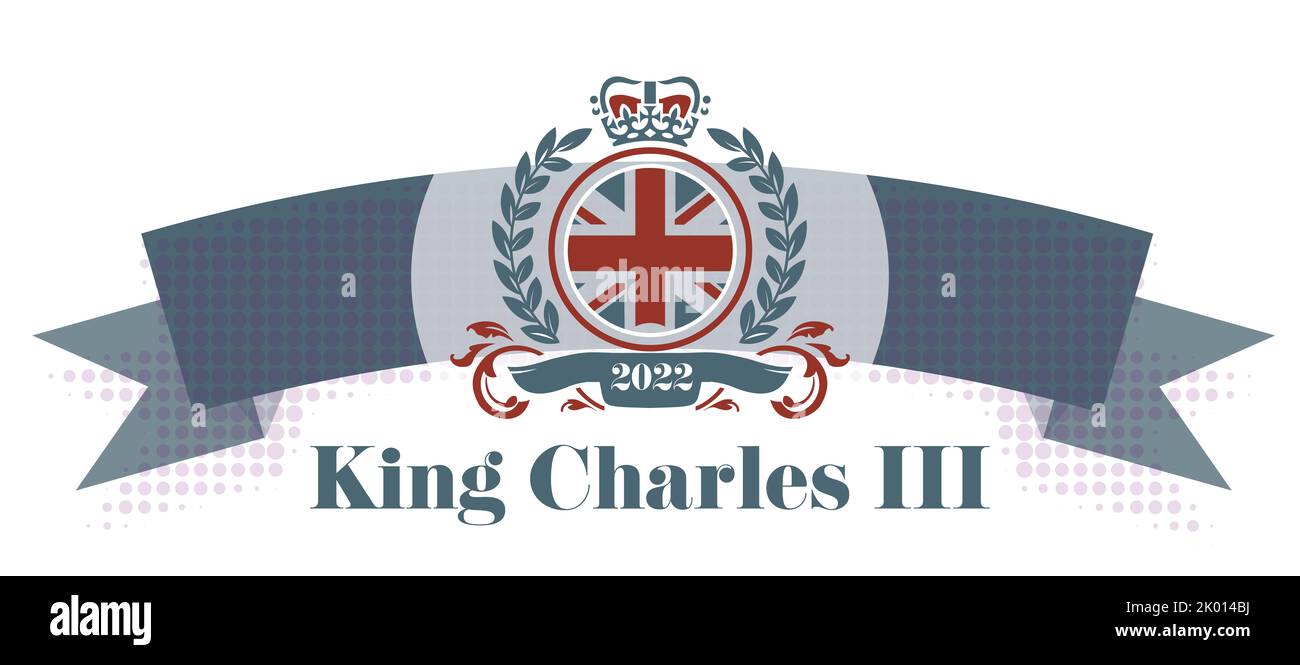 Le roi Charles III 2022 illustration vectorielle - le prince Charles devient le roi Charles après la mort de la reine. Banque D'Images