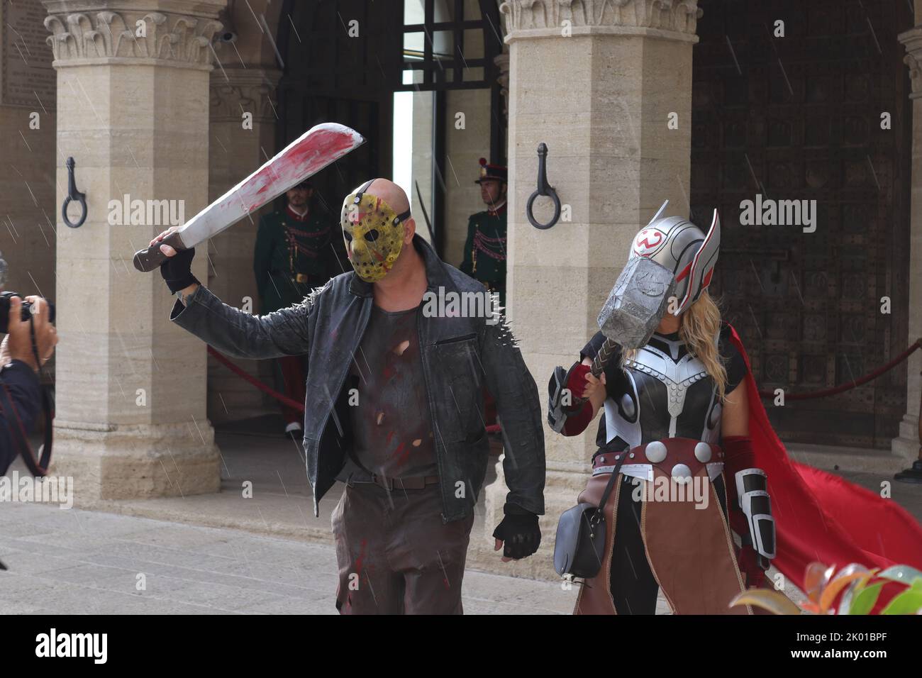 Personnages interprétés surpris au festival Comic con 2022, l'édition faite à Saint-Marin Banque D'Images