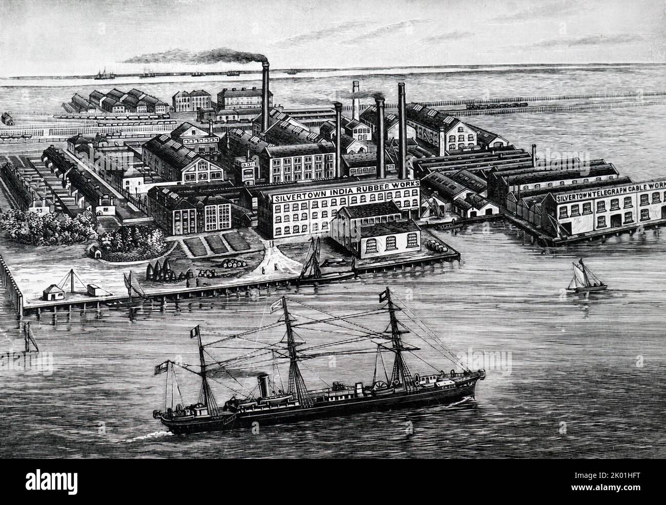 The India Rubber, gutta percha & Telegraph Works Co. Silvertown, Londres. De l'album royal des arts et des industries de Grande-Bretagne, Wyman & Sons, Londres, 1887. Banque D'Images