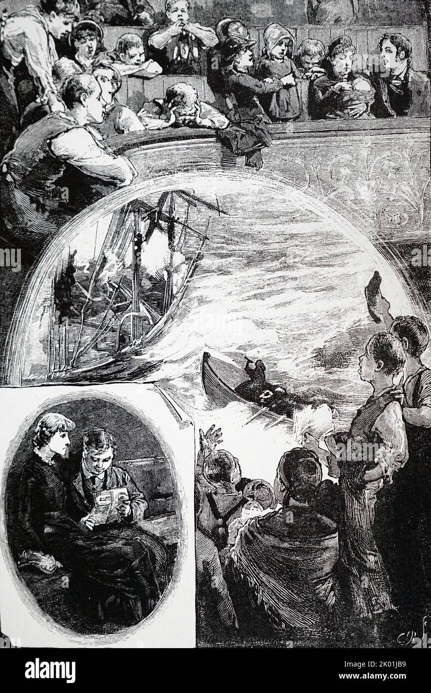 Théâtre et divertissement pour les masses. Victoria Coffee Palace, ce qui allait devenir le vieux théâtre Vic. Publié Londres 1882. Banque D'Images