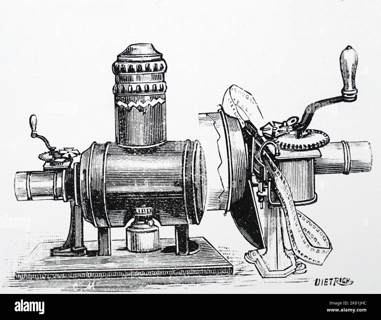 Projecteur de film à manivelle, 1898. Banque D'Images
