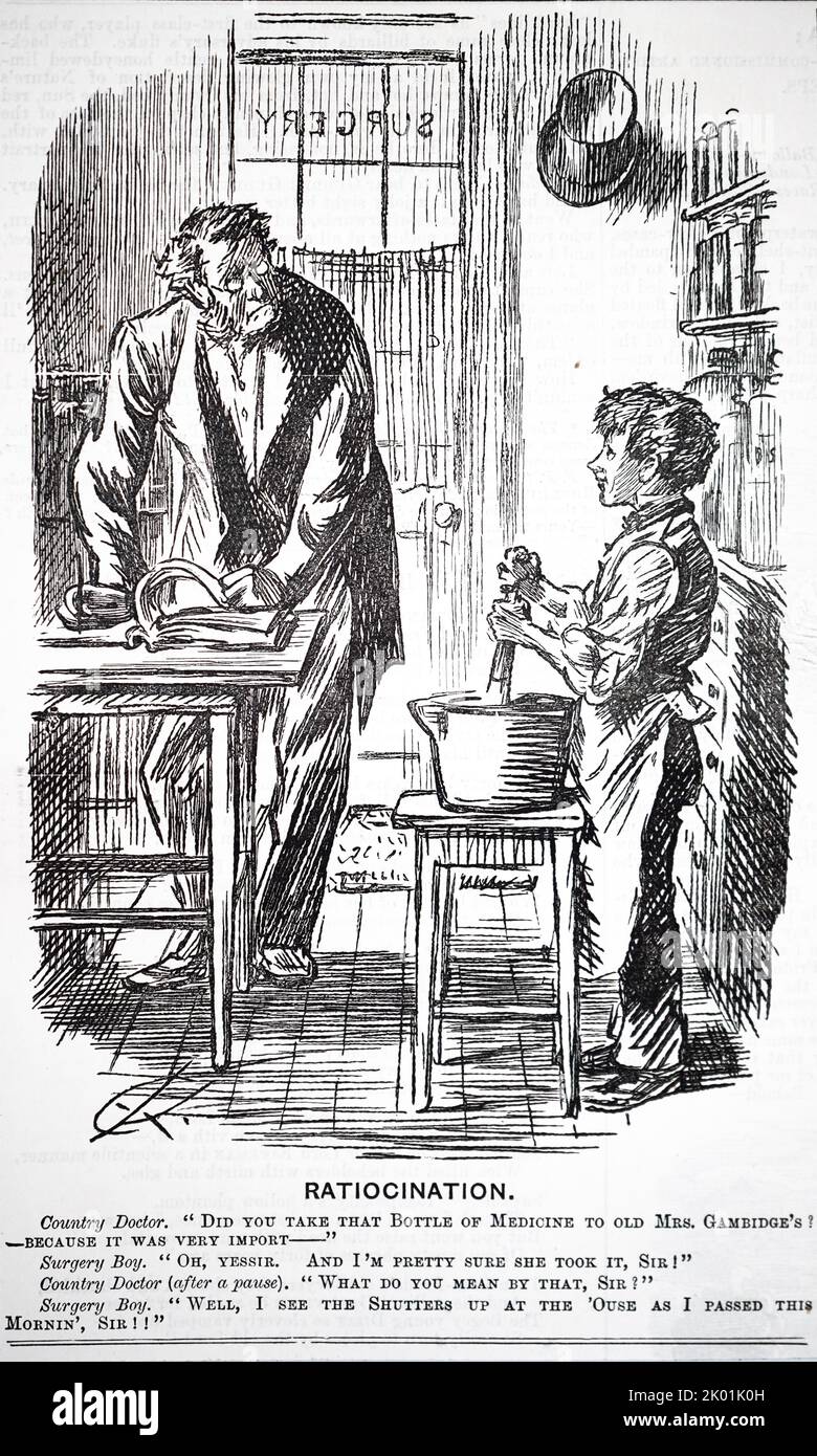 Pays médecin qui a distribué ses propres médicaments, 1879. Banque D'Images