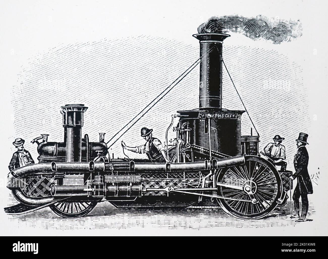 Moteur d'incendie américain automoteur à vapeur conçu par AB Latta de Cincinatti, 1854. Banque D'Images