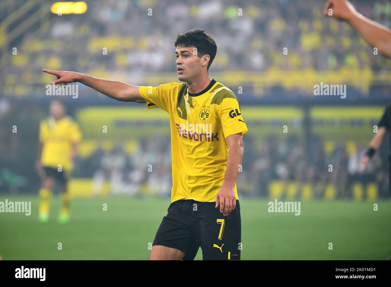 Ligue des champions de l'UEFA, Allemagne, signal Iduna Park Dortmund : Borussia Dortmund vs FC Kopenhagen ; Giovanni Reyna Banque D'Images