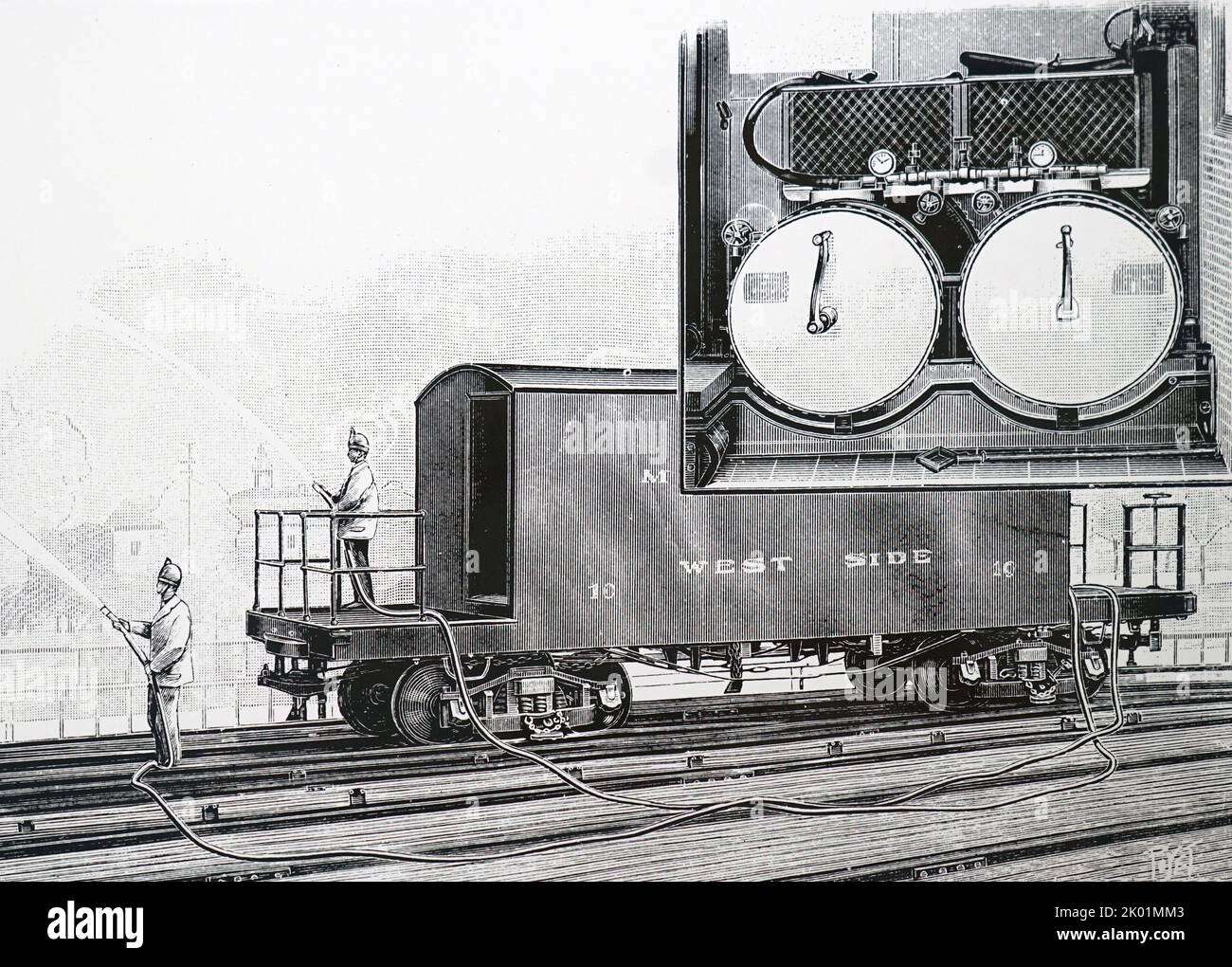 Moteur d'incendie ferroviaire, Chicago. Paris, 1904. Banque D'Images