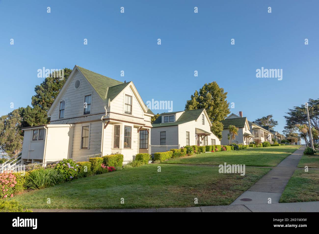 Maisons historiques pour officiers de l'armée à fort Mason, San Francisco Banque D'Images