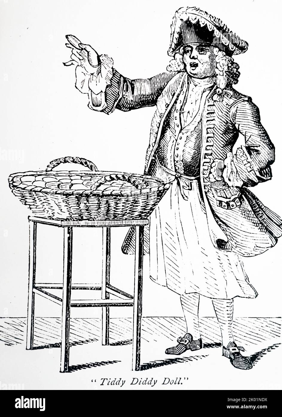 Tiddy Diddy Doll, célèbre vendeur de pain d'épice datant du 18th siècle. Banque D'Images