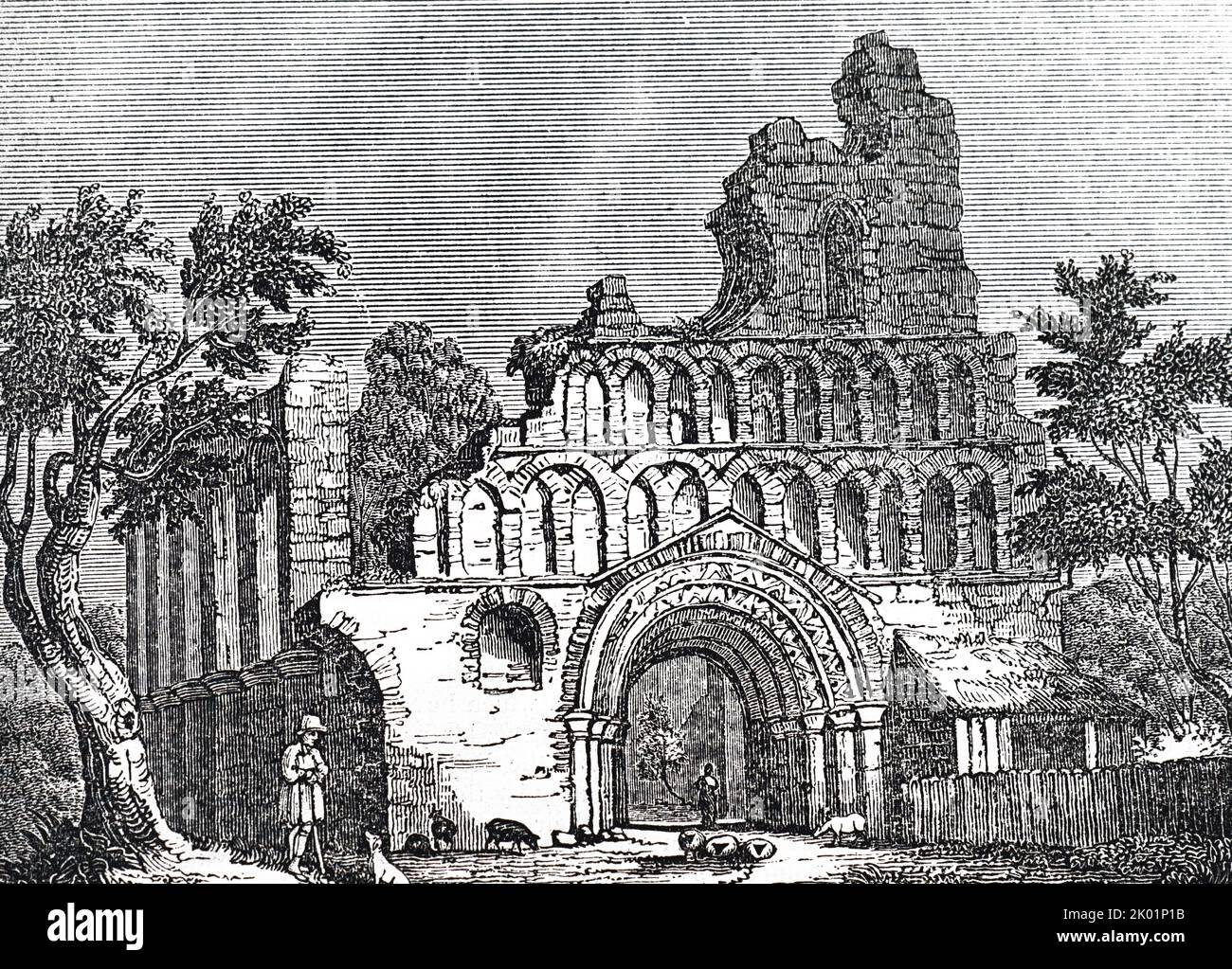 Les ruines du Prieuré de St Botolph, Colchester. Banque D'Images