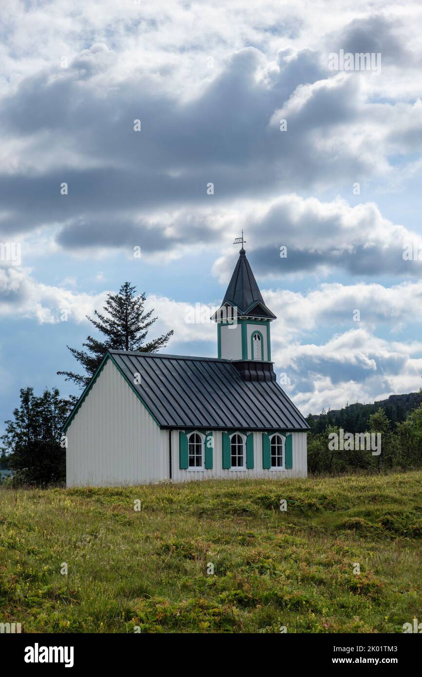 Église de Thingvellir, Islande Banque D'Images