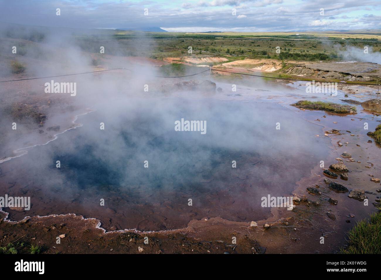 La source chaude de Blesi, Geysir, Islande Banque D'Images