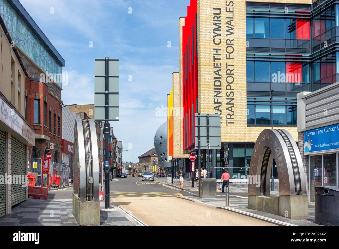 Transport pour le bâtiment du pays de Galles, Taff Street, Pontypridd, Rhondda Cynon Taf, pays de Galles (Cymru), Royaume-Uni Banque D'Images