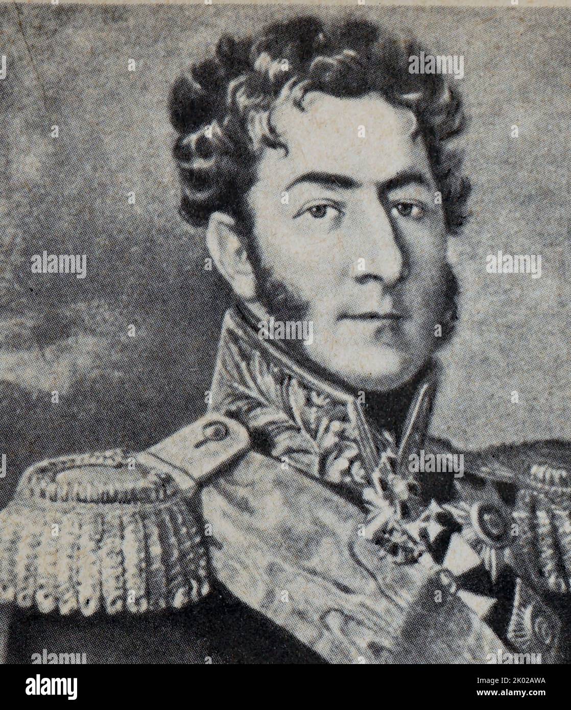 Pyotr Ivanovitch Bigration, Portrait de George Dawe 1825. Pyotr Bégration (1765 - 1812) général russe et prince d'origine géorgienne, en avant-première pendant les guerres napoléoniennes. Banque D'Images