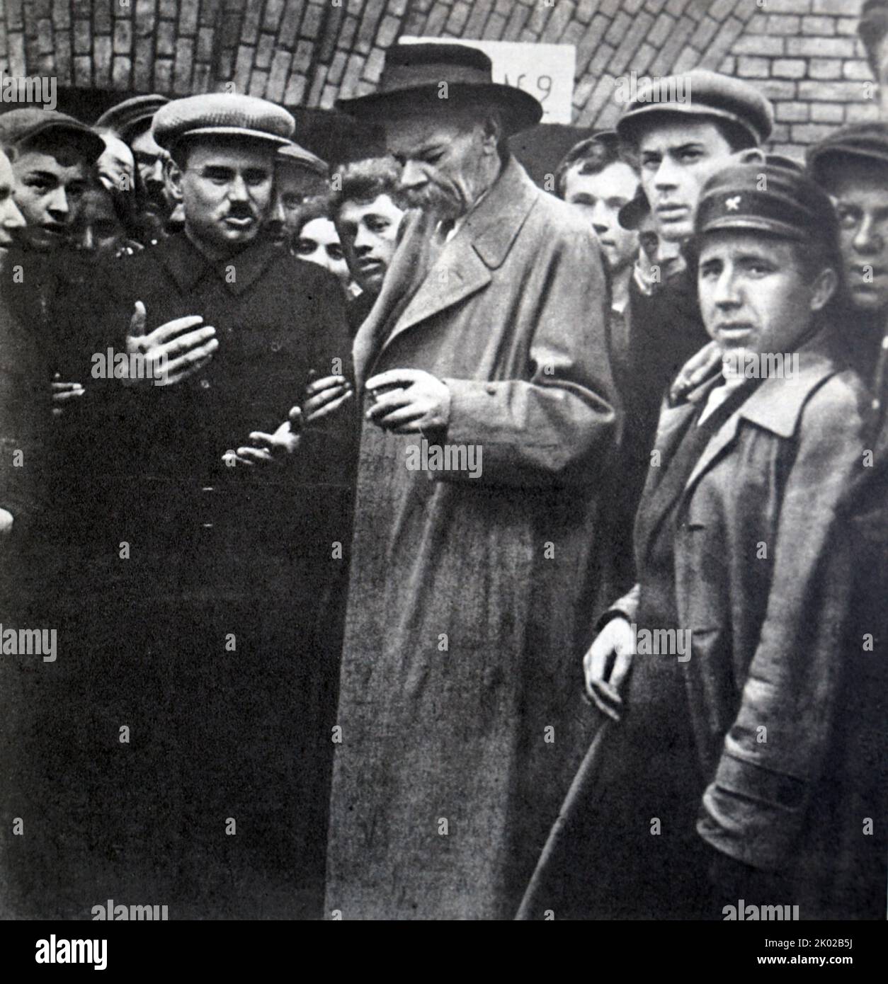 Maxim Gorky et le directeur de l'usine automobile I.A. Likhachev. Moscou, 1928. Banque D'Images