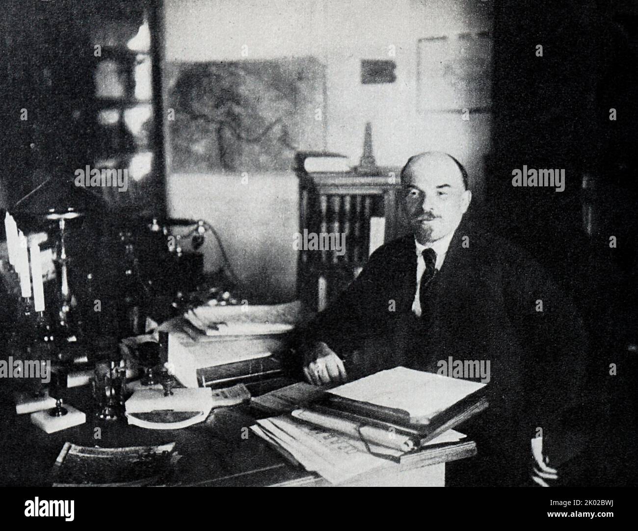 Vladimir Lénine dans son bureau au Kremlin. Moscou. 1922. Banque D'Images