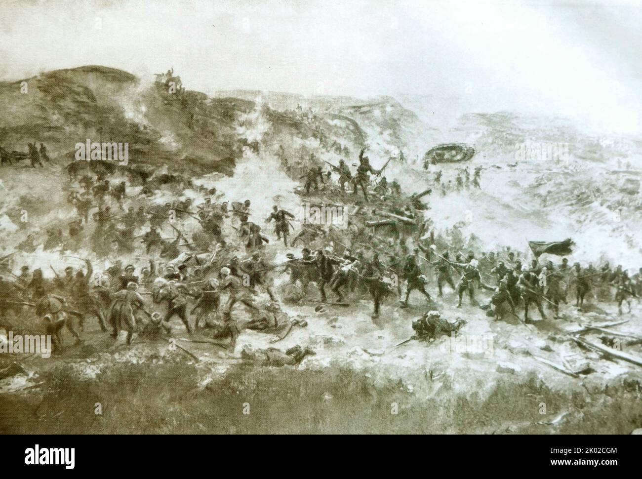 Prise de Perekop (tranchée). (Peinture de G. Savitsky, V. Efanov, N. Khristenko). Banque D'Images