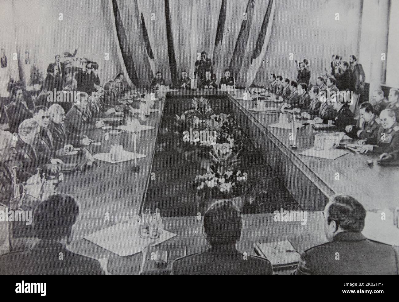 Réunion du Comité des Ministres de la défense des Etats membres du Traité de Varsovie 1980 Banque D'Images