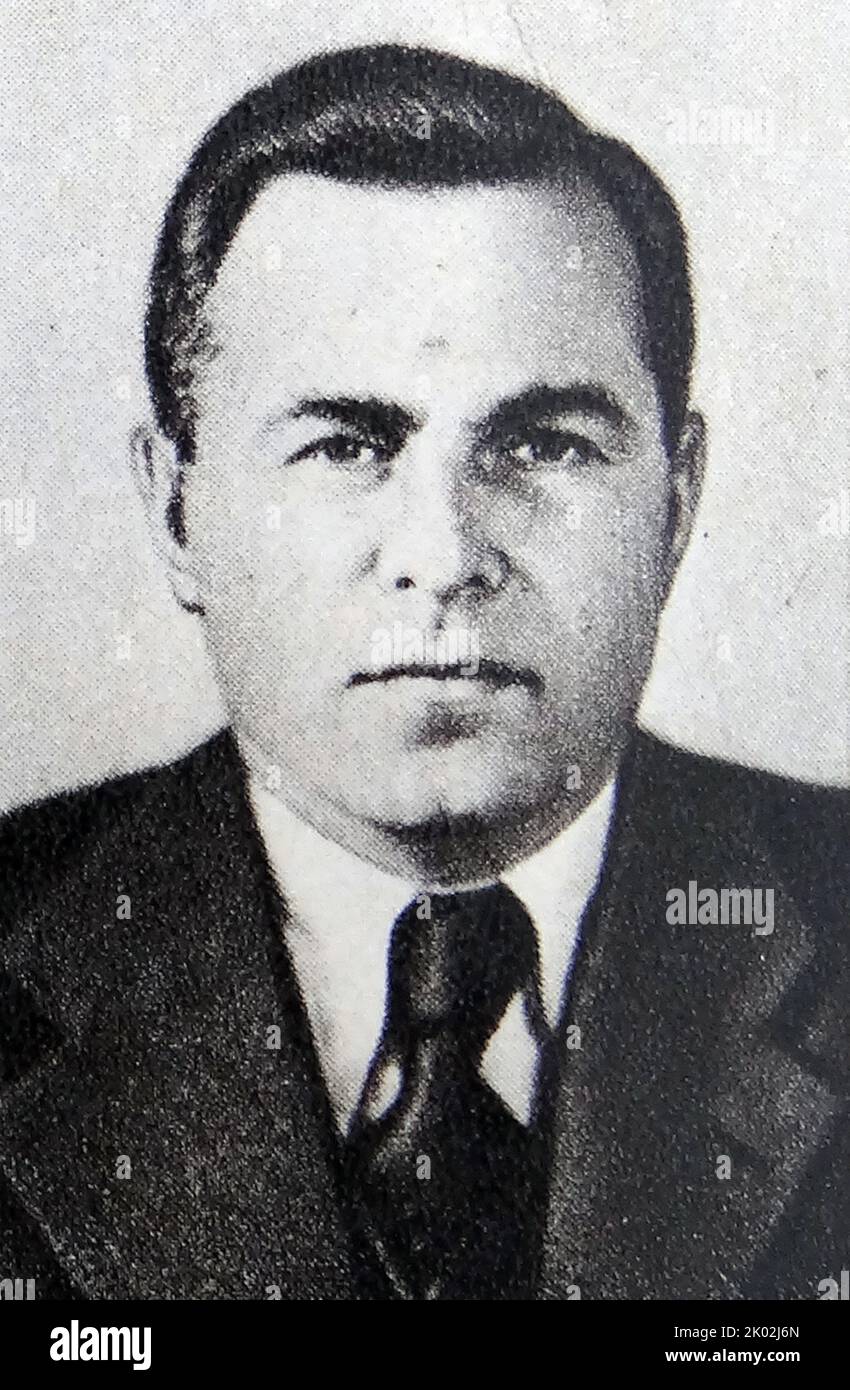 Pyotr Fadeevich Lomako (1904 - 1990) homme d'État soviétique, commissar du peuple et ministre. De 1940 à 1948, Commissar du peuple, Ministre de la métallurgie non-ferreux de l'URSS. Pendant la Grande guerre patriotique, il a conduit l'évacuation des entreprises vers l'Oural , l'organisation de la production là-bas, et après la guerre - la restauration de l'économie détruite Banque D'Images