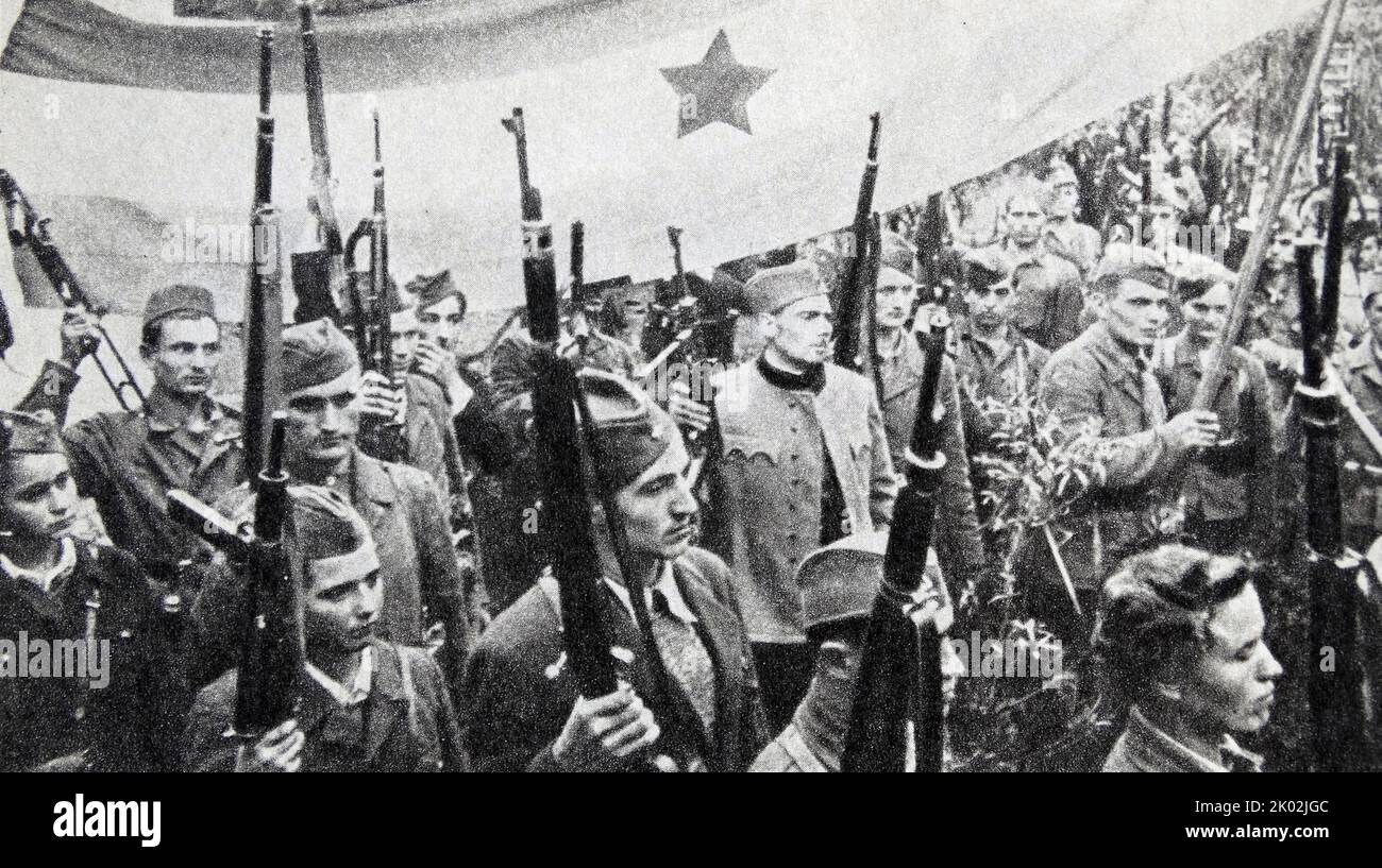 Serment prêté par les partisans yougoslaves, deuxième guerre mondiale. 1940 Banque D'Images