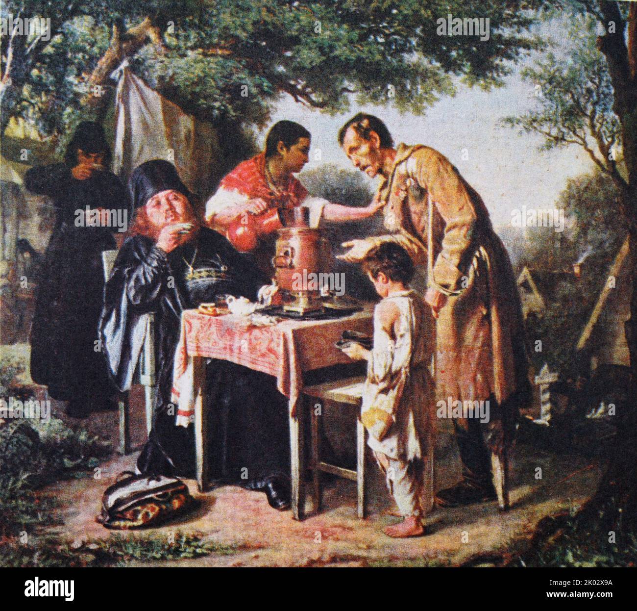 G. Perov. Thé à Mytishchi près de Moscou. Banque D'Images