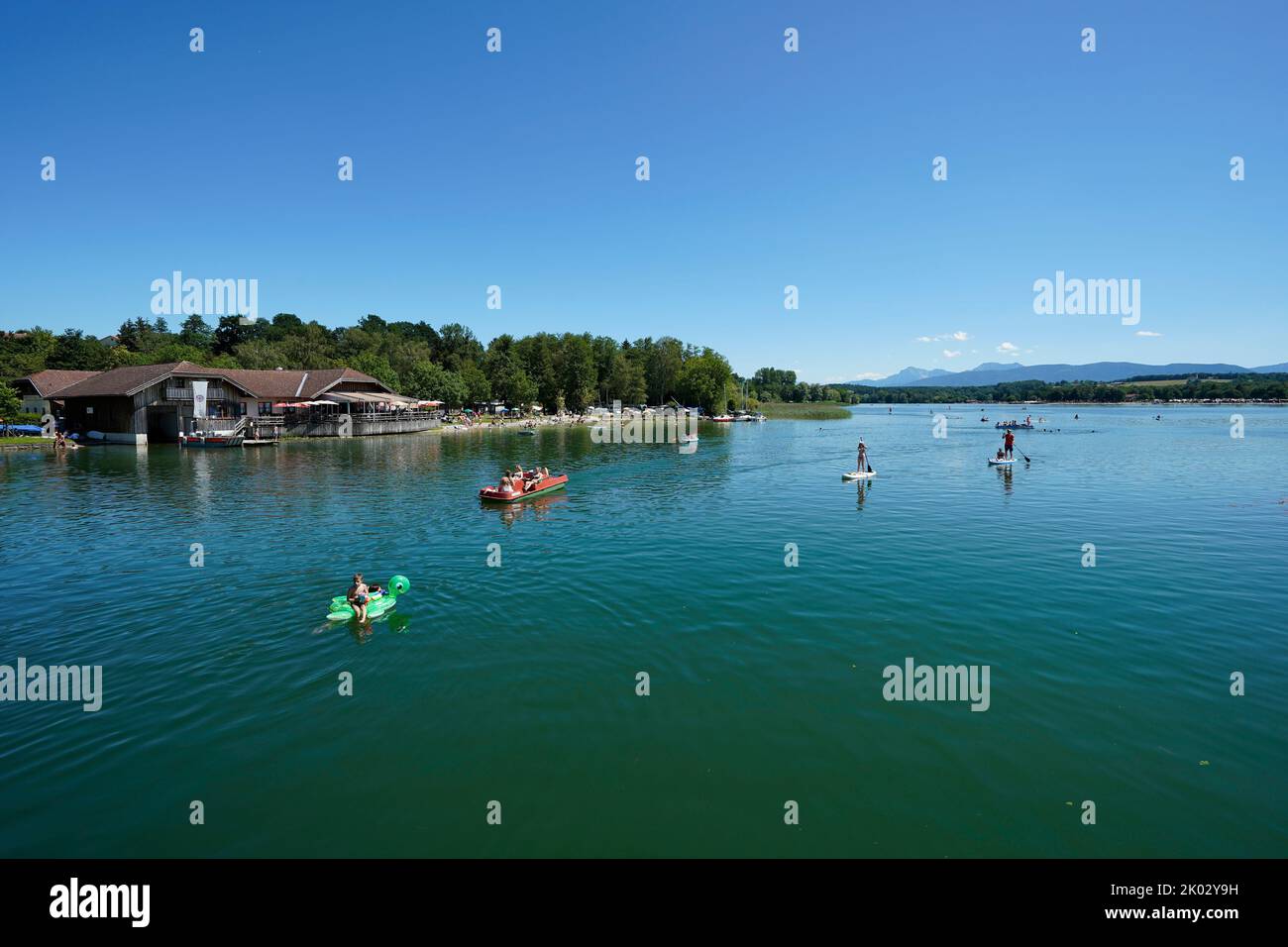 Allemagne, Bavière, haute-Bavière, Comté de Traunstein, Waging am See, Tettenhausen, Lac Waginger, Restaurant zum Boadwirt Banque D'Images