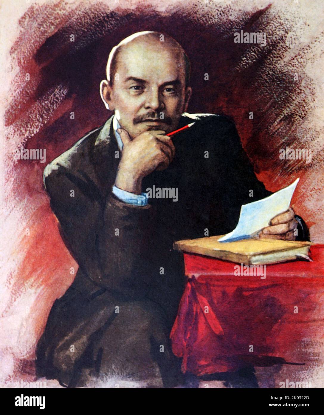 Vladimir Ilyich Lénine (1870 - 1924), révolutionnaire russe, politicien et théoricien politique. Il a été le premier et fondateur chef de gouvernement de la Russie soviétique de 1917 à 1924 et de l'Union soviétique de 1922 à 1924. Banque D'Images