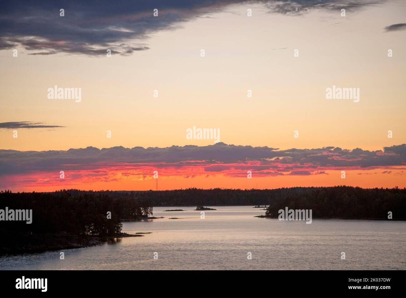 Archipel, Stockholm, Suède, été, soleil de minuit, Scandinavie, Europe du Nord Banque D'Images