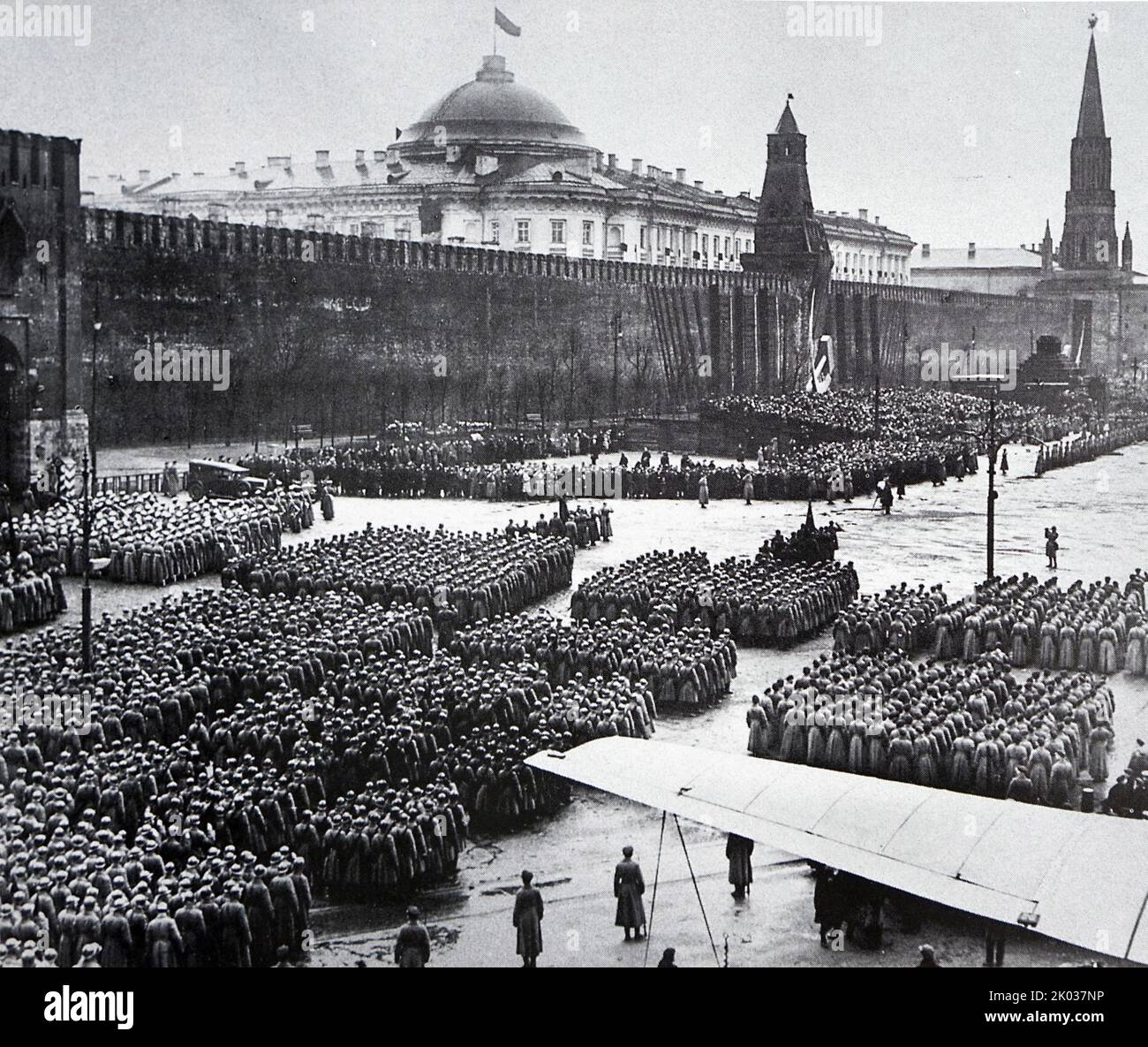 Défilé sur la place Rouge à Moscou sur 7 novembre 1929. Banque D'Images