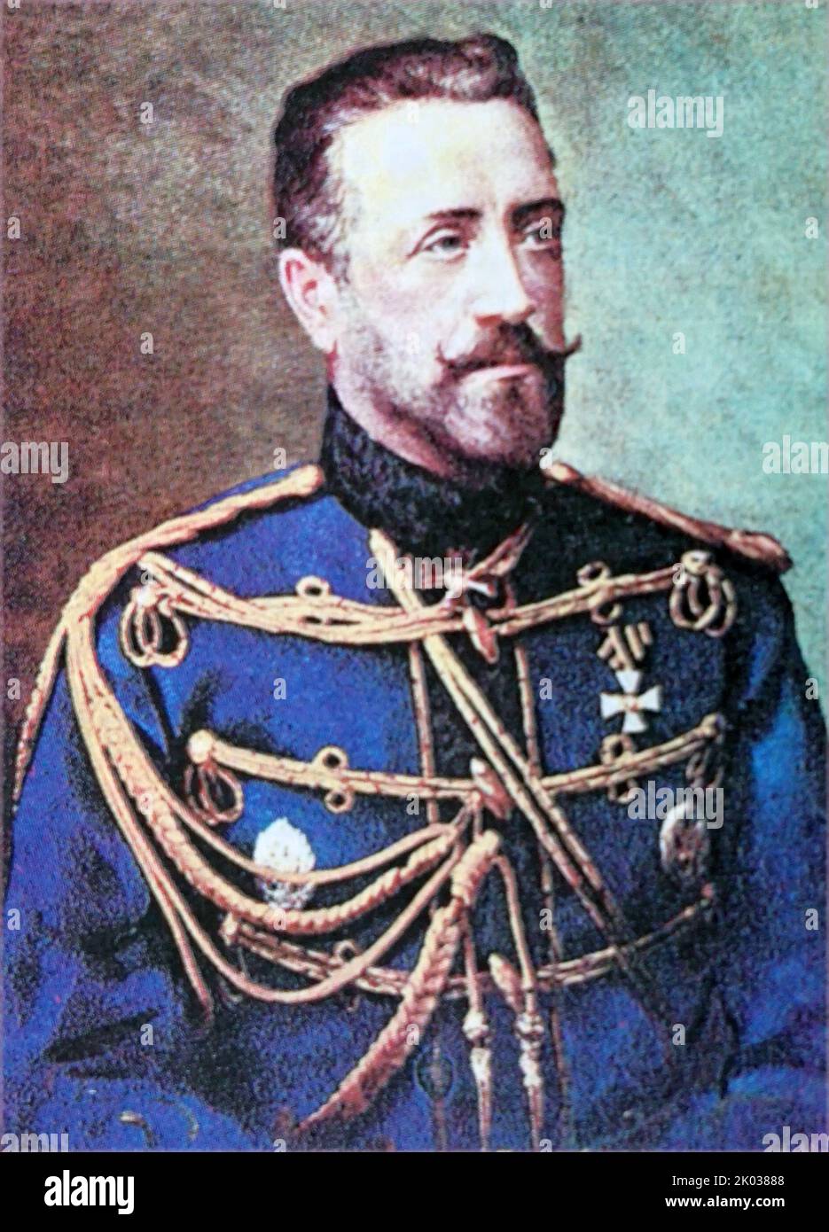 Grand-duc Nikolai Nikolaevitch. Il a été général russe pendant la première Guerre mondiale (1914-1918). Petit-fils de l'empereur Nicolas I de Russie, il était commandant en chef des unités de l'armée impériale russe sur le front principal de la première année de la guerre, pendant le règne de son premier cousin une fois enlevé, Nicholas II Bien qu'il soit tenu en haute estime par Paul von Hindenburg, il a lutté avec la tâche colossale de diriger l'effort de guerre de la Russie contre l'Allemagne, y compris la stratégie, les tactiques, la logistique et la coordination avec le gouvernement. Banque D'Images
