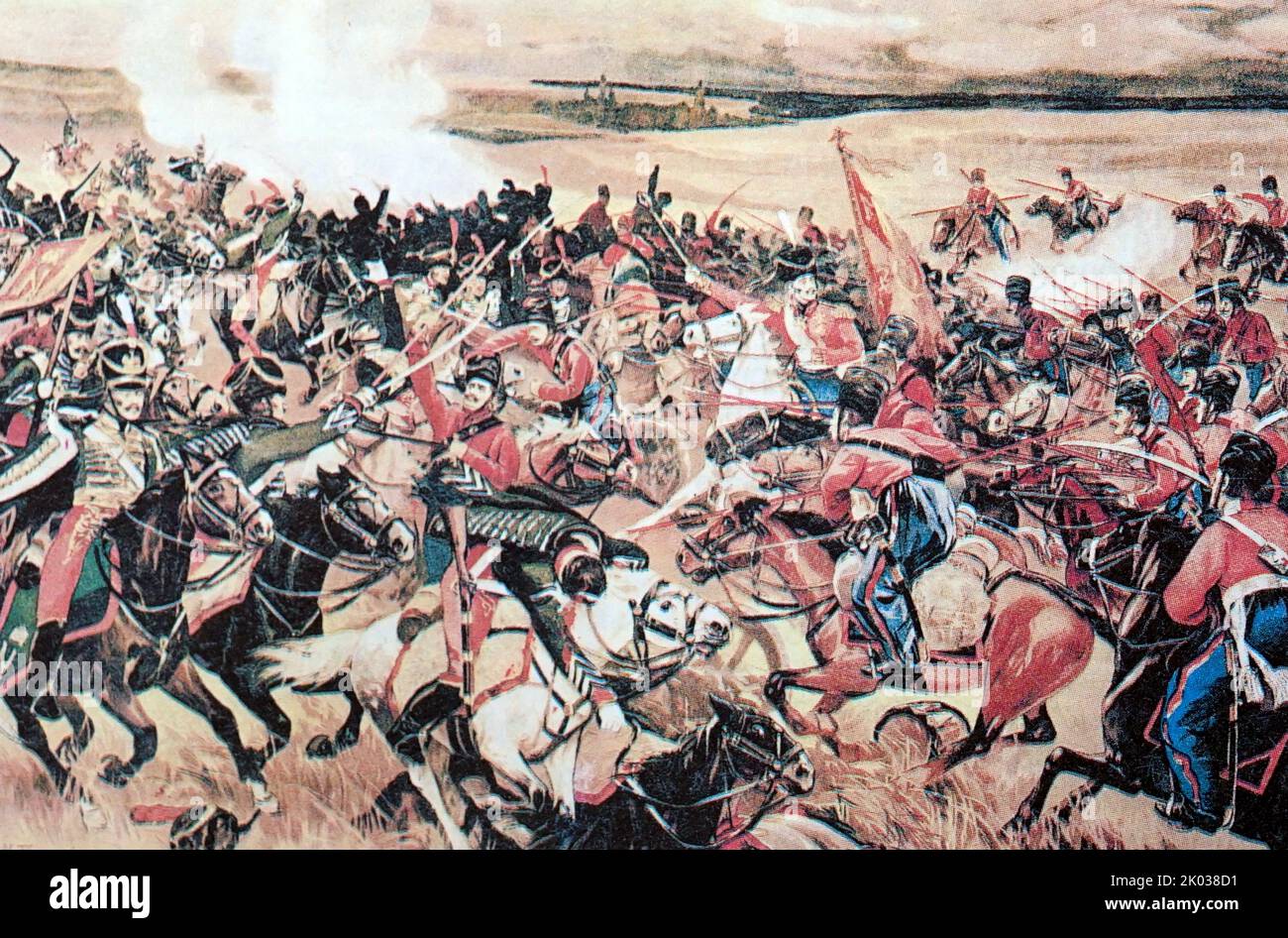 L'attaque des Cosaques Don sous le commandement de M. Platov en juin 1812. Banque D'Images