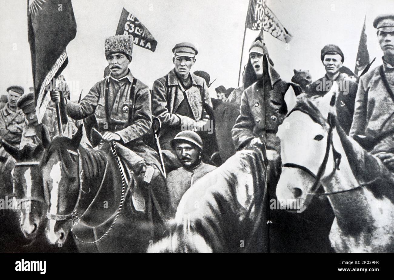 La cavalerie rouge pendant la guerre civile russe 1920 Banque D'Images