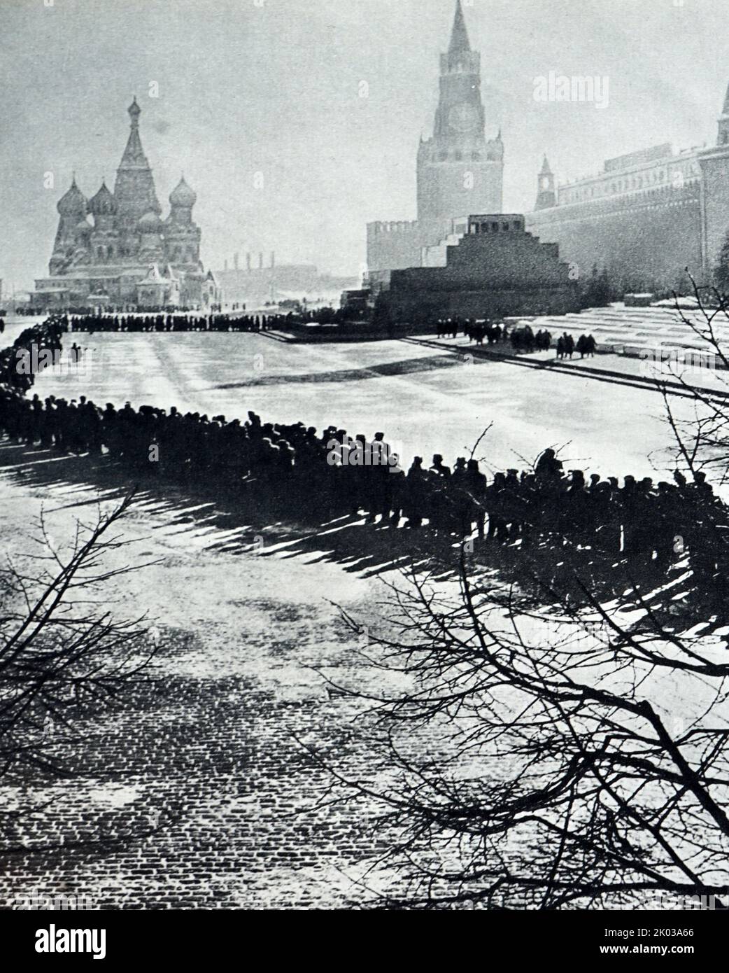 Le mausolée Lénine à Moscou 1930. Banque D'Images