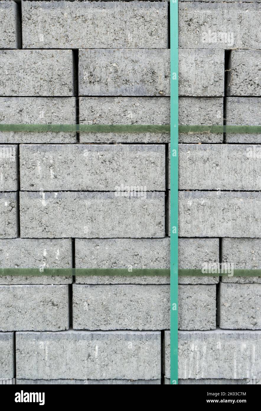 Pile de blocs de béton gris Banque D'Images